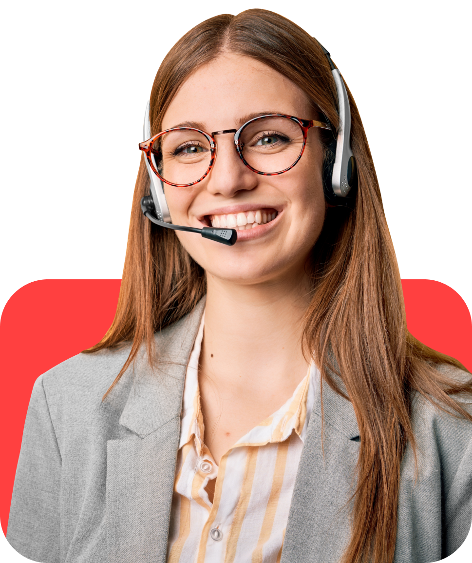 happy female call centre agent
